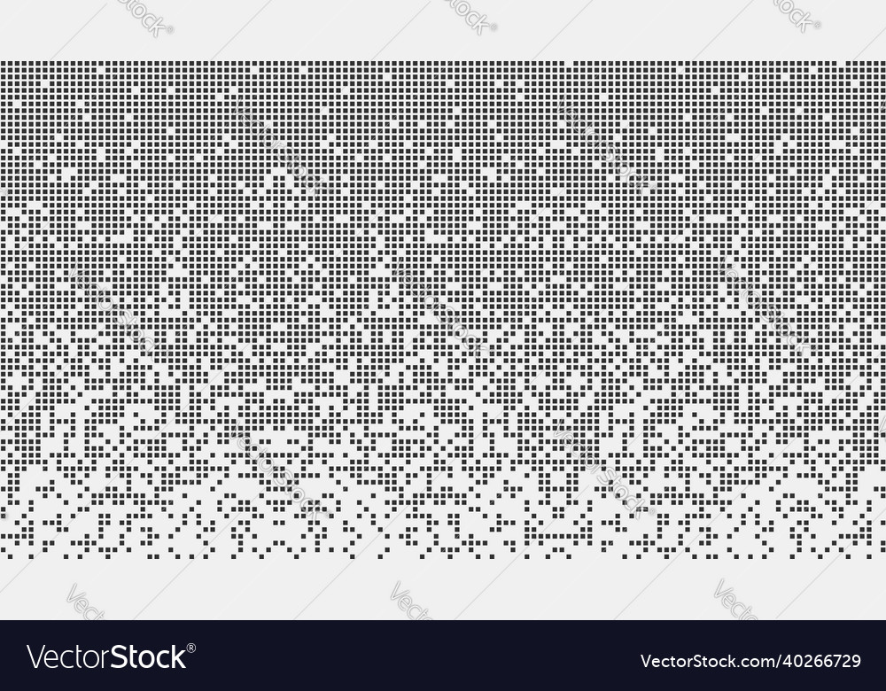 Fragmented matrix blocks falling down in black vector image Fragmented matrix blocks falling down in black