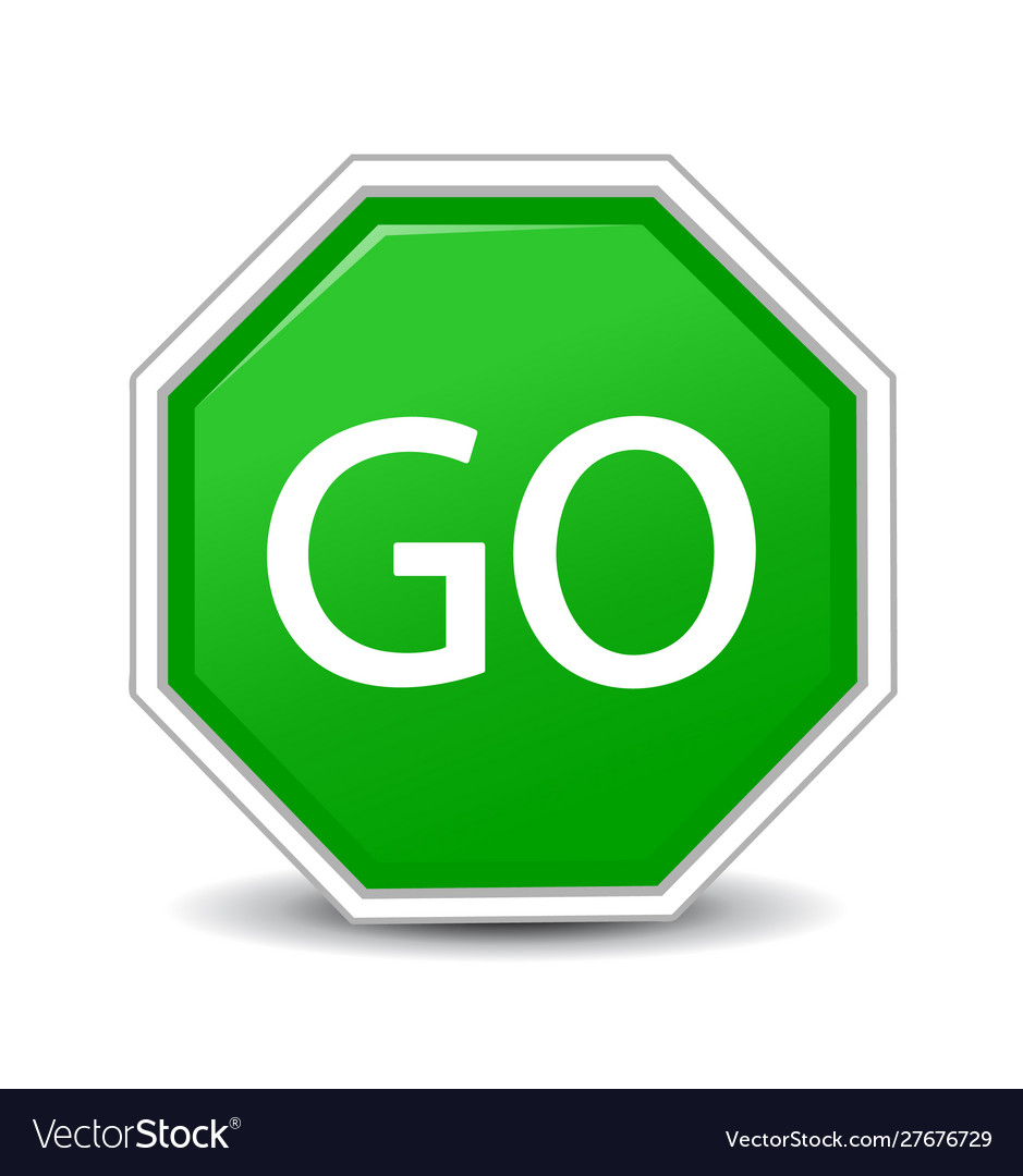 Go sign on white background Royalty Free Vector Image