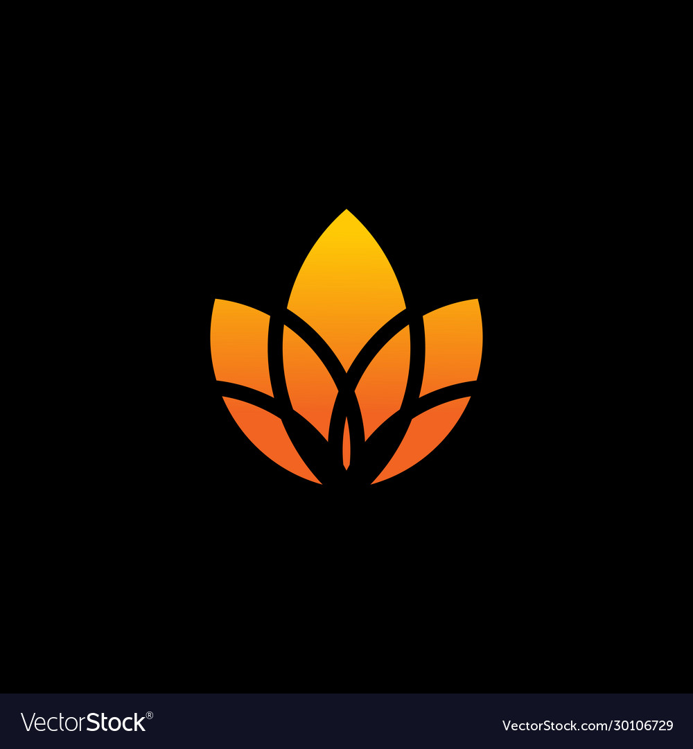 Lotus flower icon logo design template Royalty Free Vector