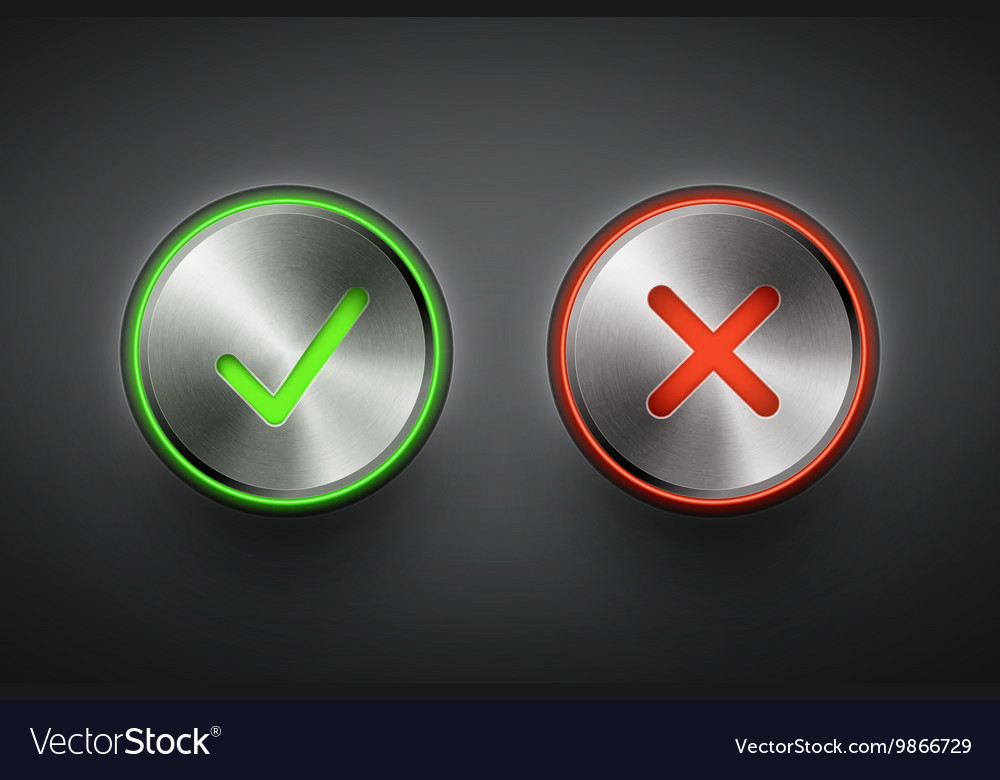 Metal Round Buttons - OK & Cancel
