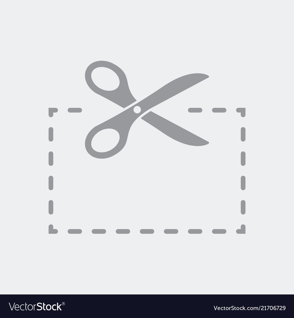 Scissors cut a rectangle