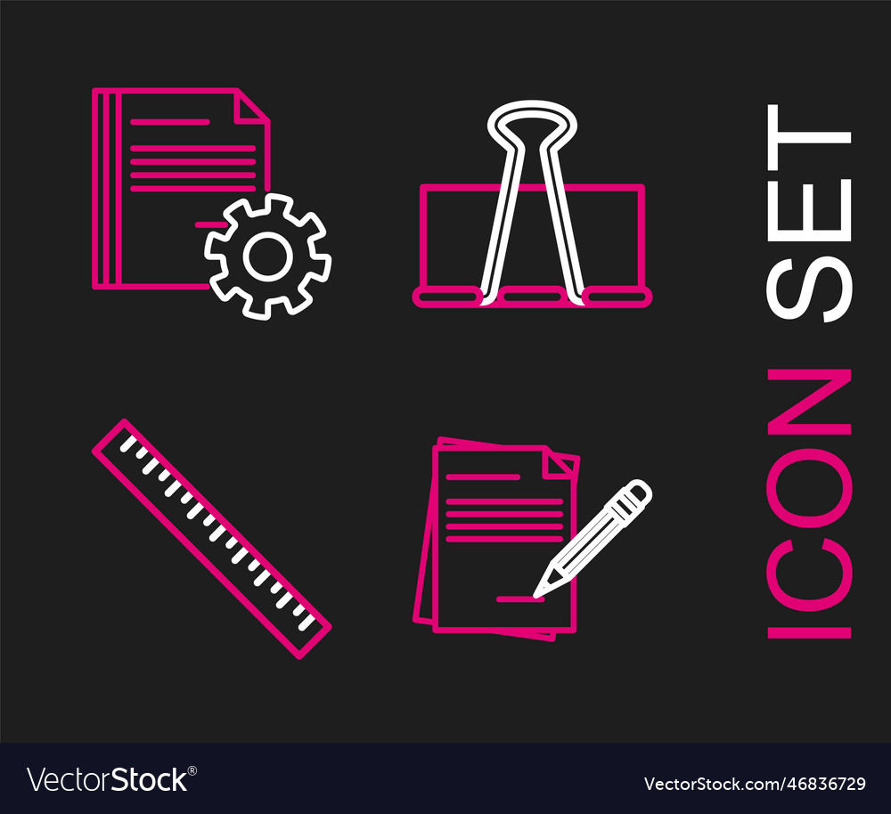 Set line blank notebook and pencil with eraser vector image Set line blank notebook and pencil with eraser
