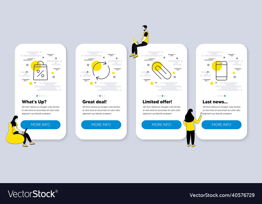 Set of line icons related to full rotation
