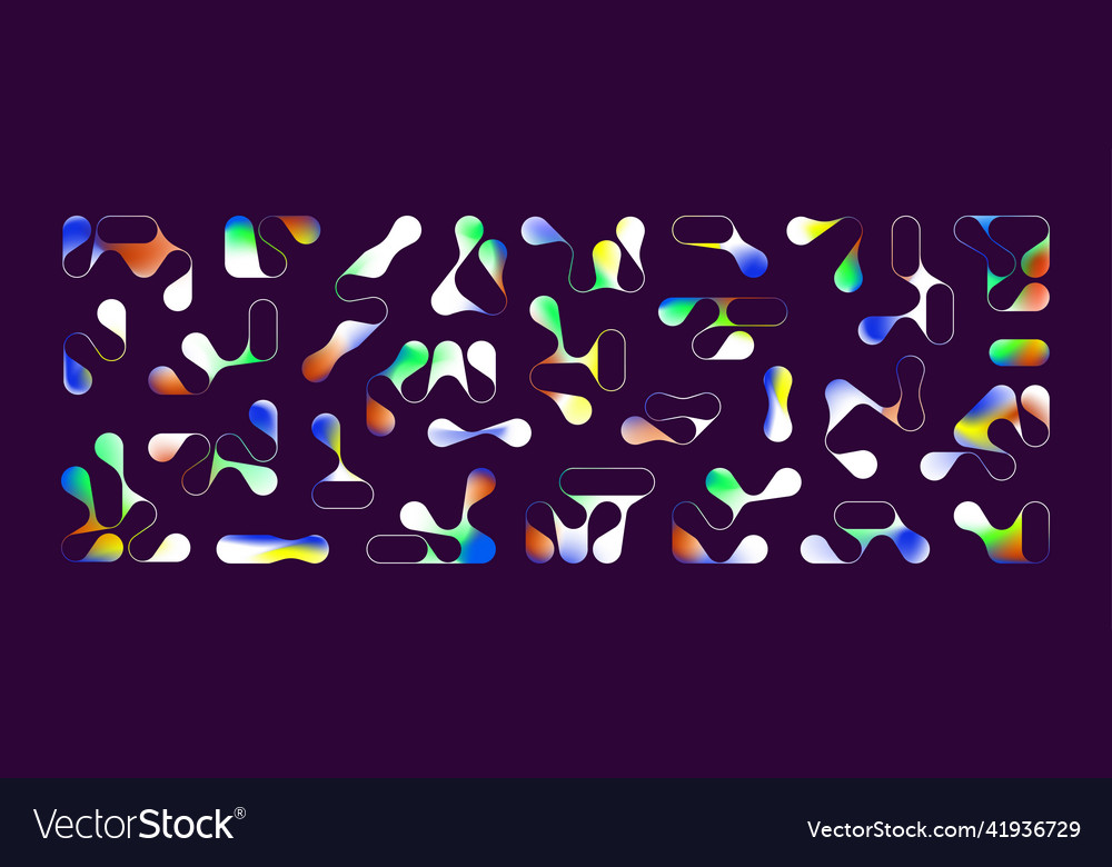 Set of simple gradient abstract random blob shapes