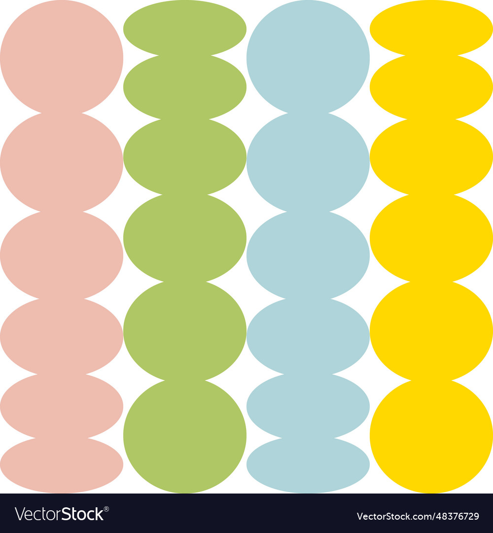 Wave seamless pattern with circle and oval vector image Wave seamless pattern with circle and oval