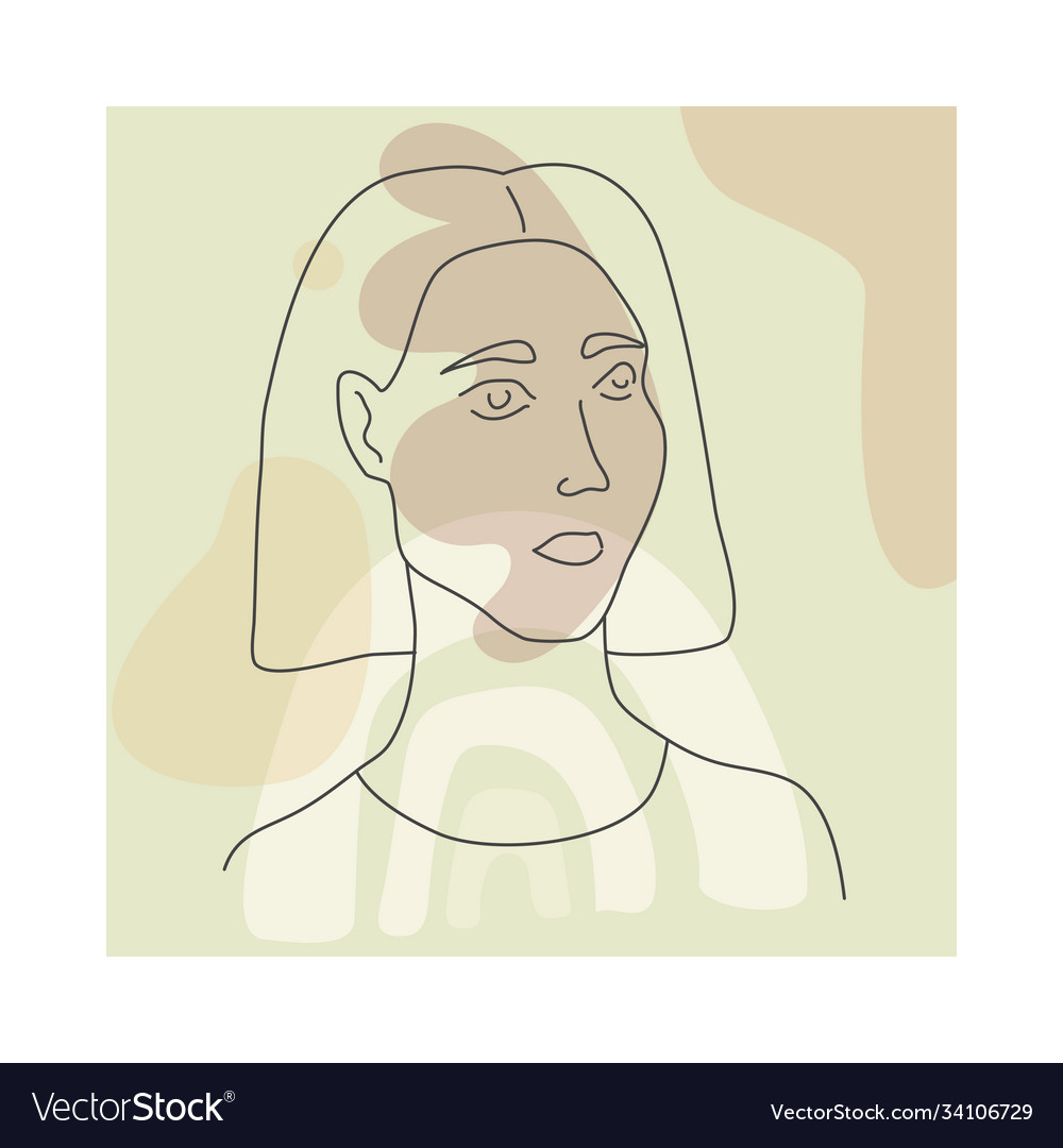 Woman line portrate in modern minimalist style vector image Woman line portrate in modern minimalist style