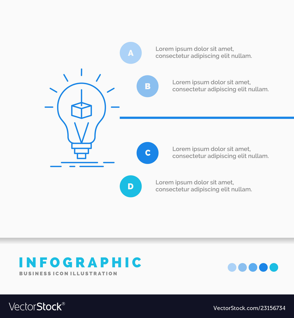 3d cube idea bulb printing box infographics