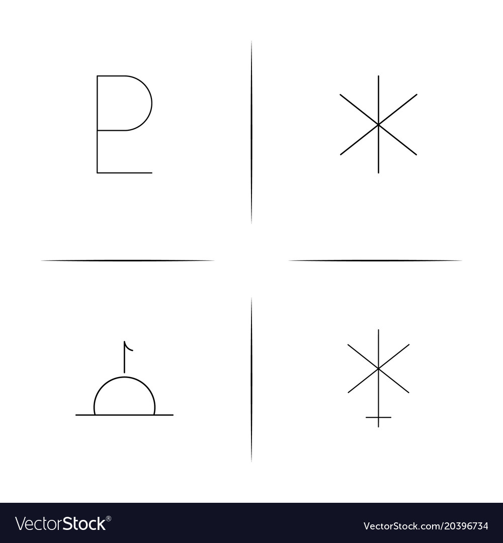 Astrology simple linear icon setsimple outline