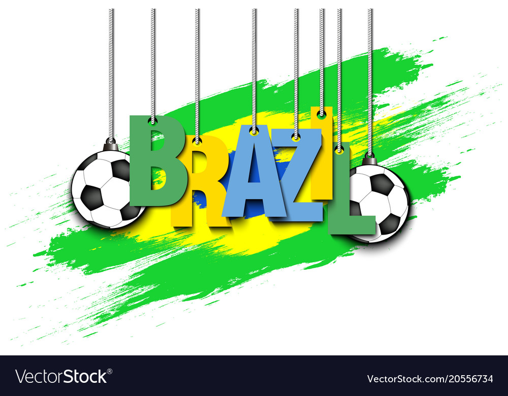 Banner The Inscription Brazil Royalty Free Vector Image
