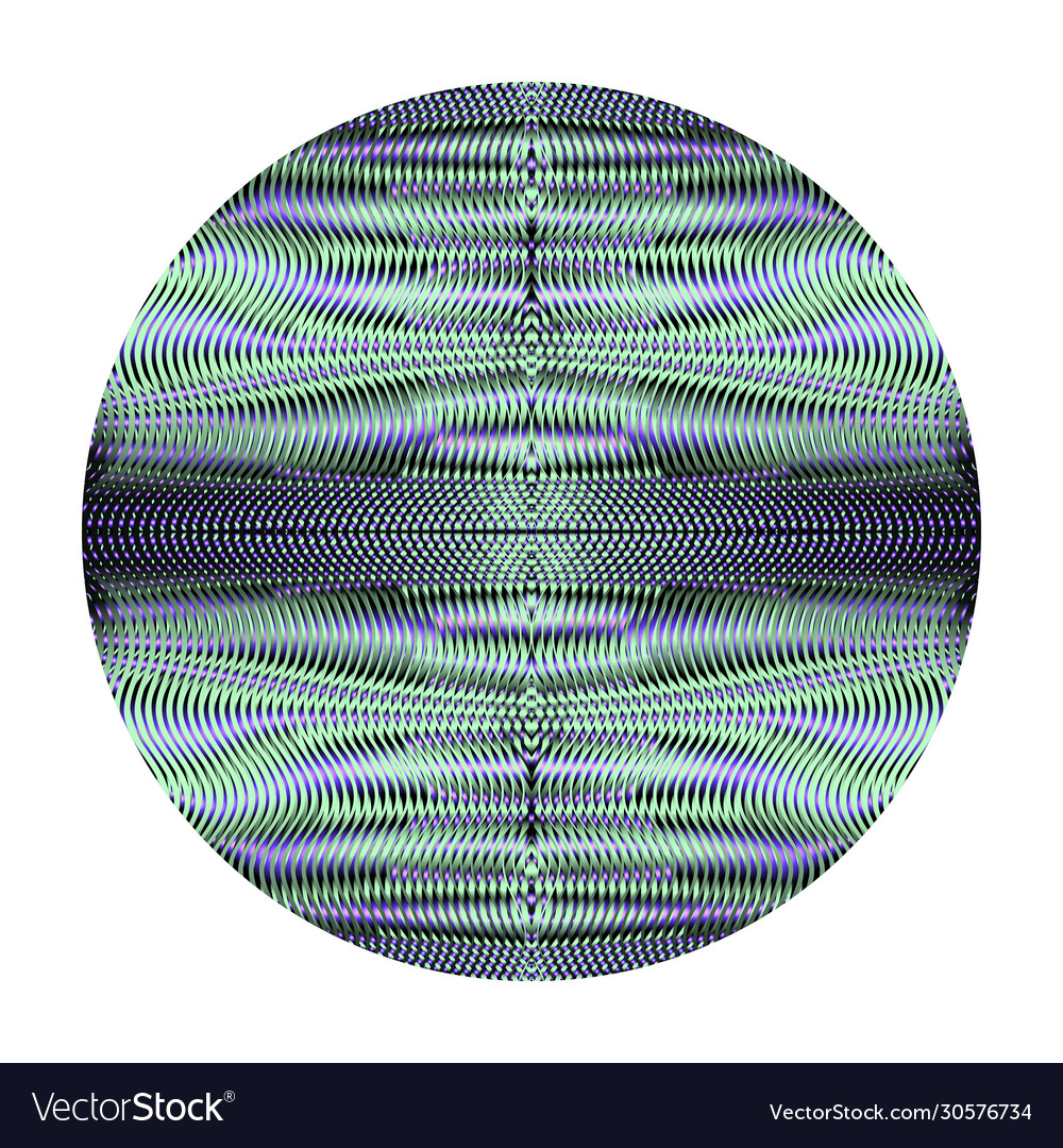 Circle with geometric symmetric linear texture vector image Circle with geometric symmetric linear texture