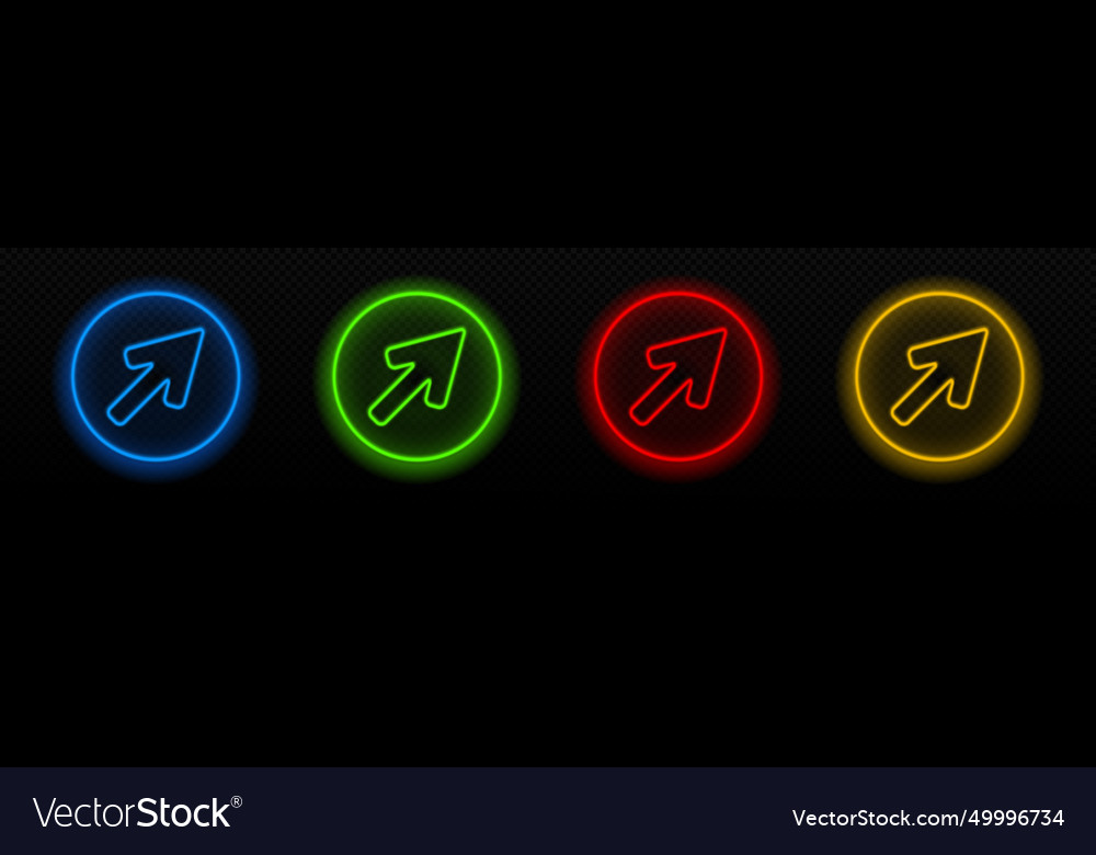 Click cursor mouse neon icon computer vector image Click cursor mouse neon icon computer