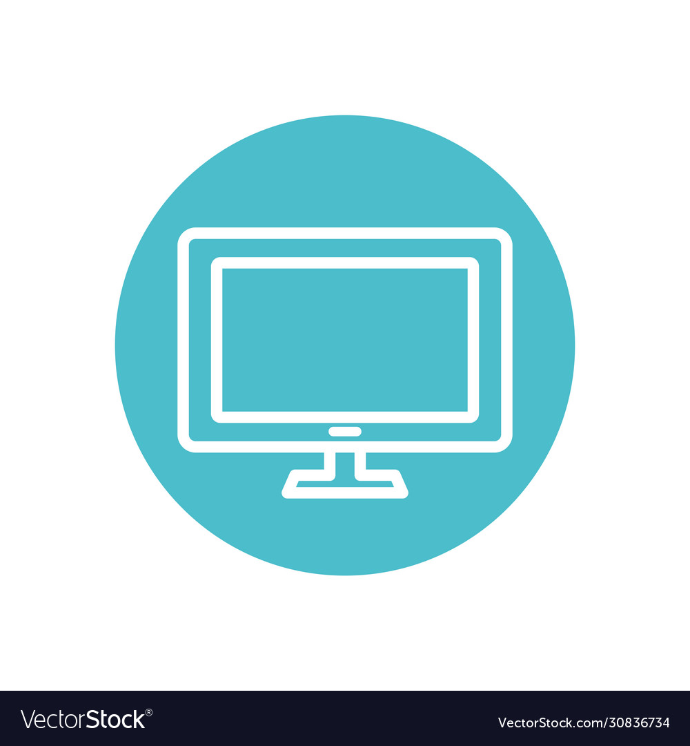 Computer monitor icon block line style