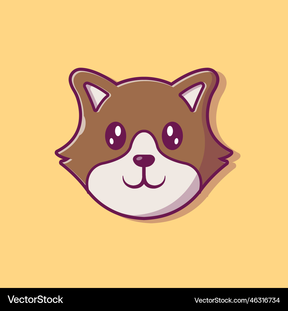 Cute dog face cartoon Royalty Free Vector Image
