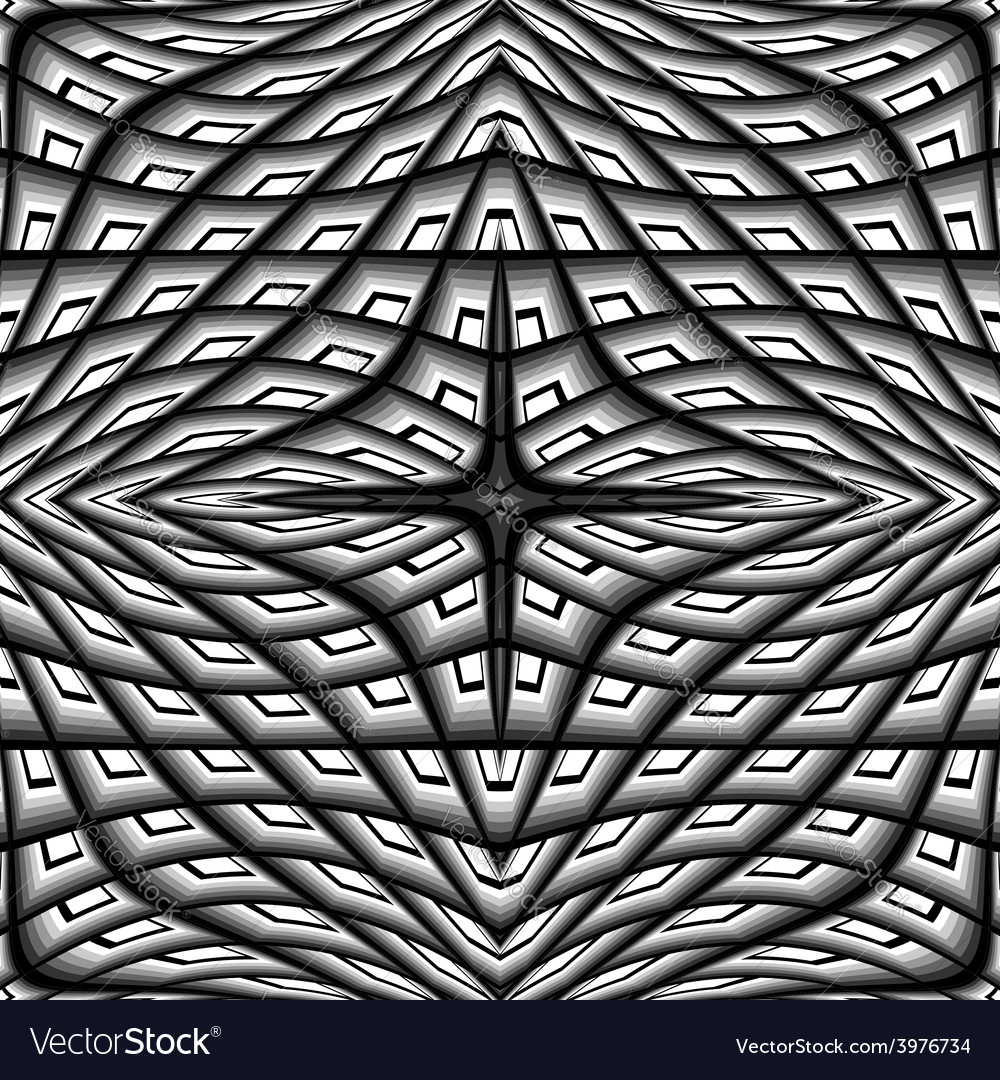 Design monochrome warped grid pattern
