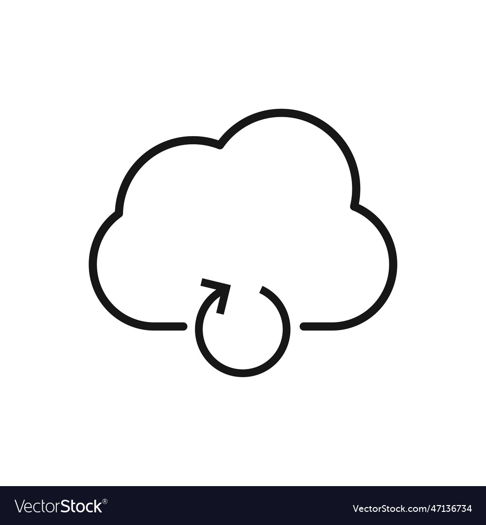 Editable icon of reload cloud computing isolated