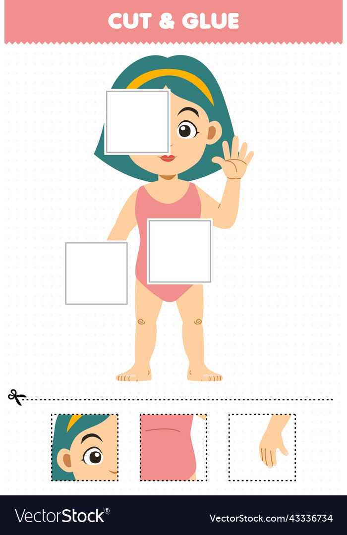 Education game for children cut and glue Vector Image