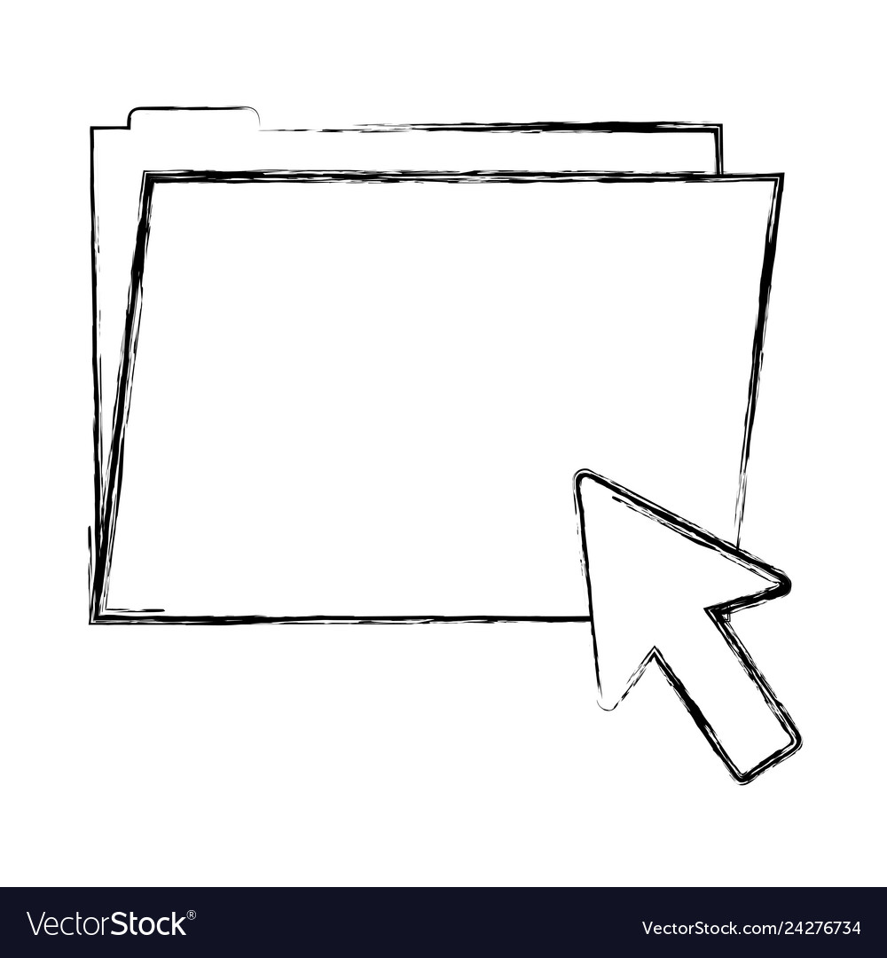 Grunge Ordner-Datei mit Pfeil Cursor Maus vector image Grunge Ordner-Datei mit Pfeil Cursor Maus