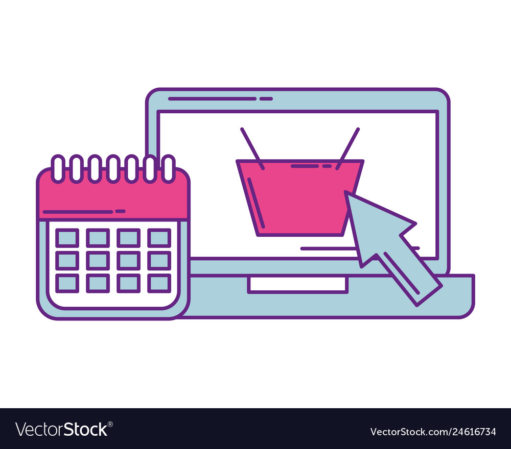 Laptop computer with set icons