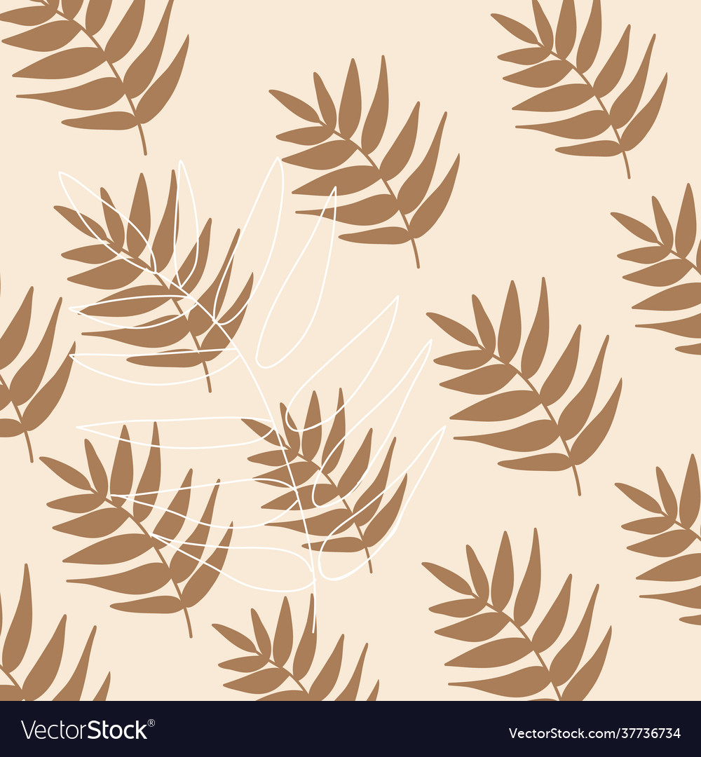 Leaves branch doodle abstract vector image Leaves branch doodle abstract
