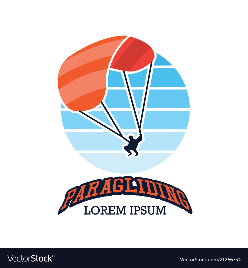 Paragliding logo with text space Royalty Free Vector Image