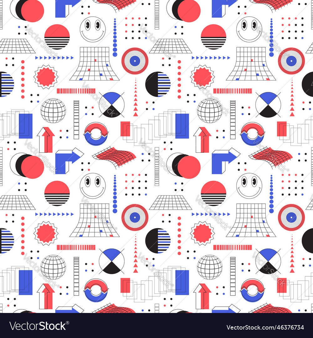 Seamless pattern with abstract graphic elements vector image Seamless pattern with abstract graphic elements