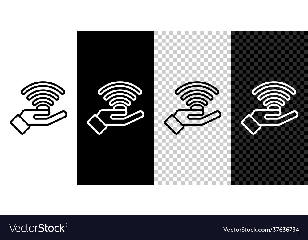 Set line 5g new wireless internet wifi connection vector image Set line 5g new wireless internet wifi connection
