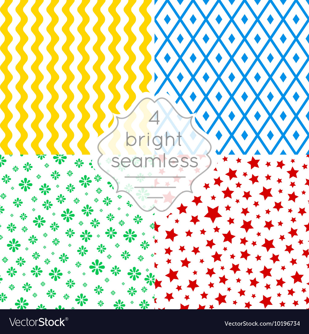 Set of bright seamless patterns