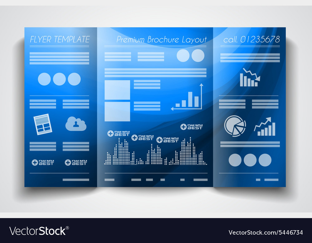 tri fold brochure template design or flyer layout vector image