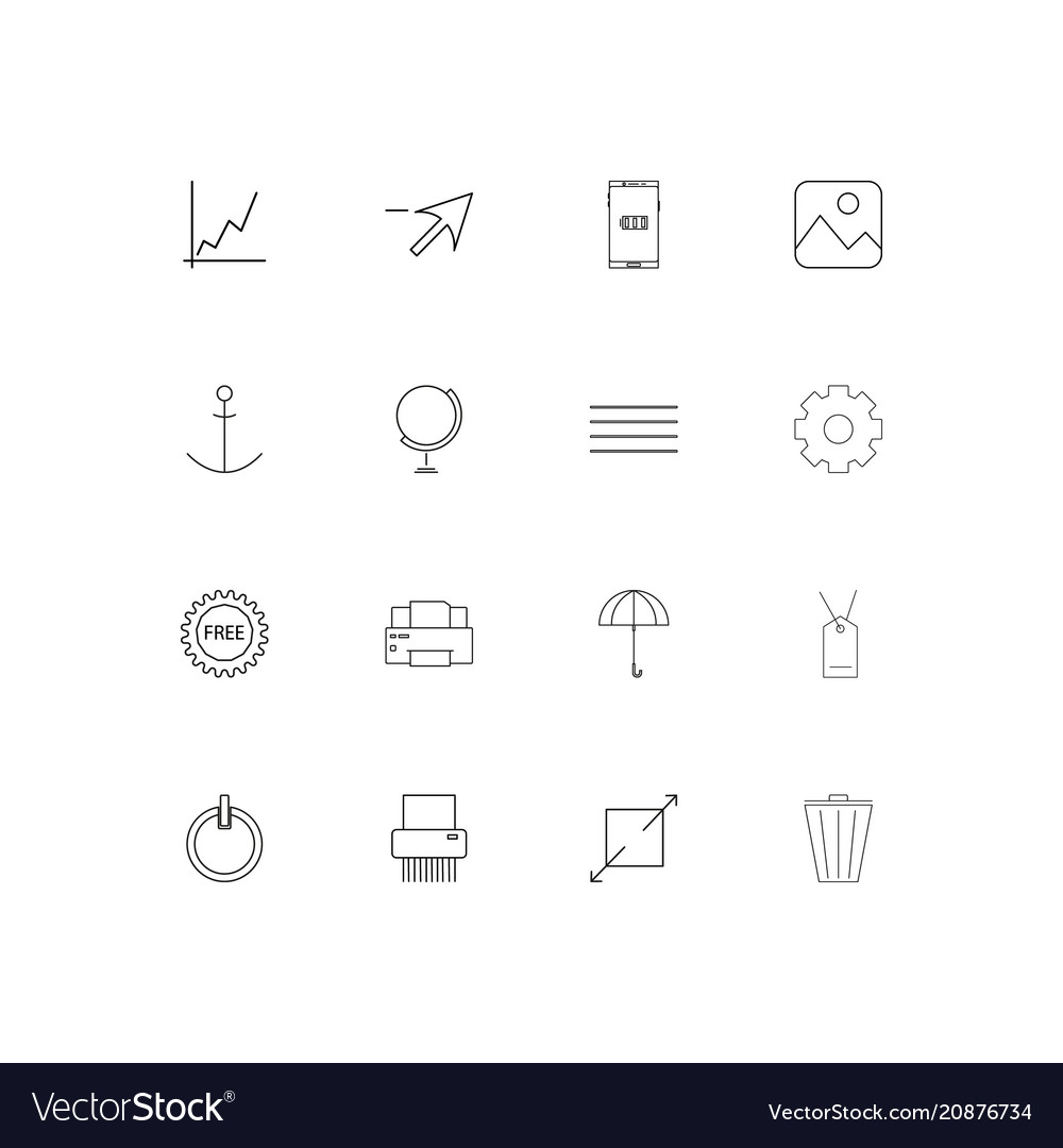Web linear thin icons set outlined simple