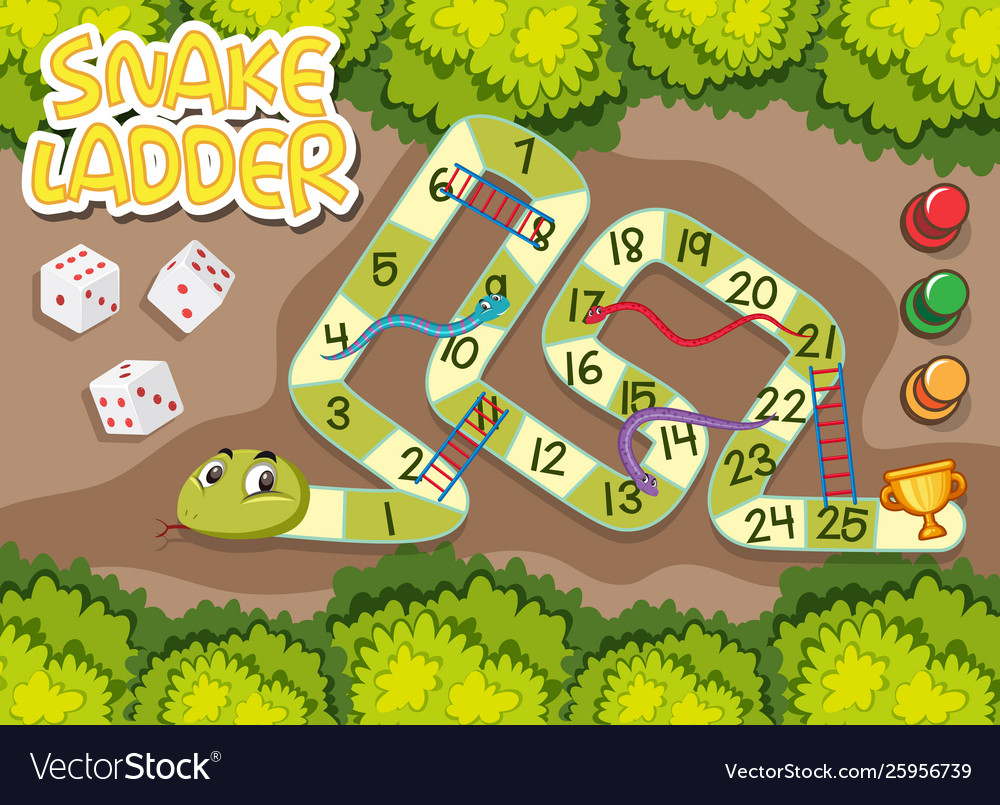 A Snake Game Template Royalty Free Vector Image