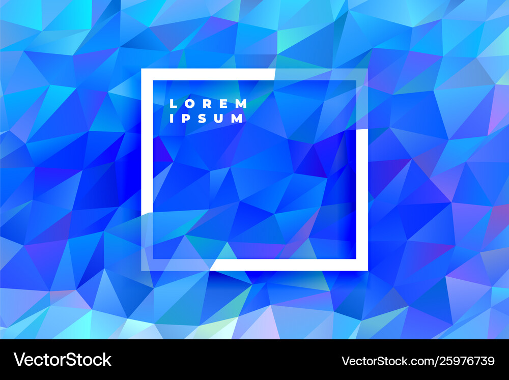 Abstract blue low poly triangle background Vector Image