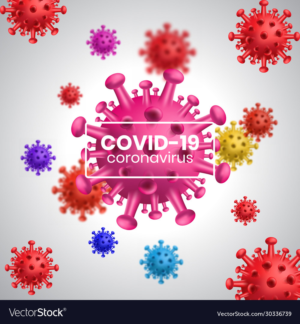 Abstract coronavirus covid-19 design on gradient Vector Image