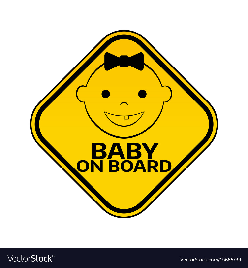 Baby an Bord Schild mit Kind Mädchen Lächeln Gesicht