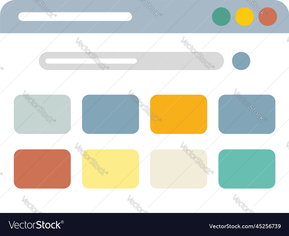 Browser interface icon flat computer Royalty Free Vector