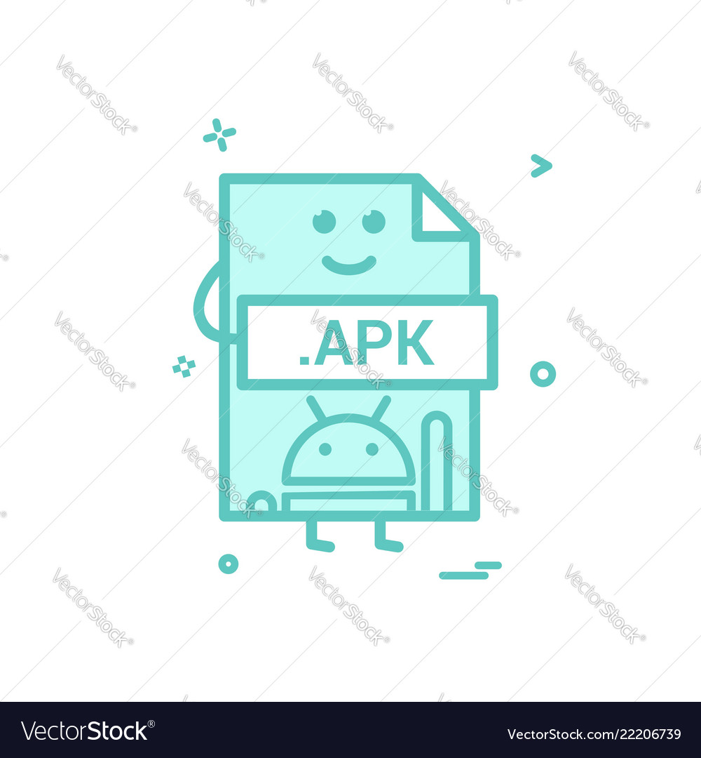 Computer apk file format type icon design