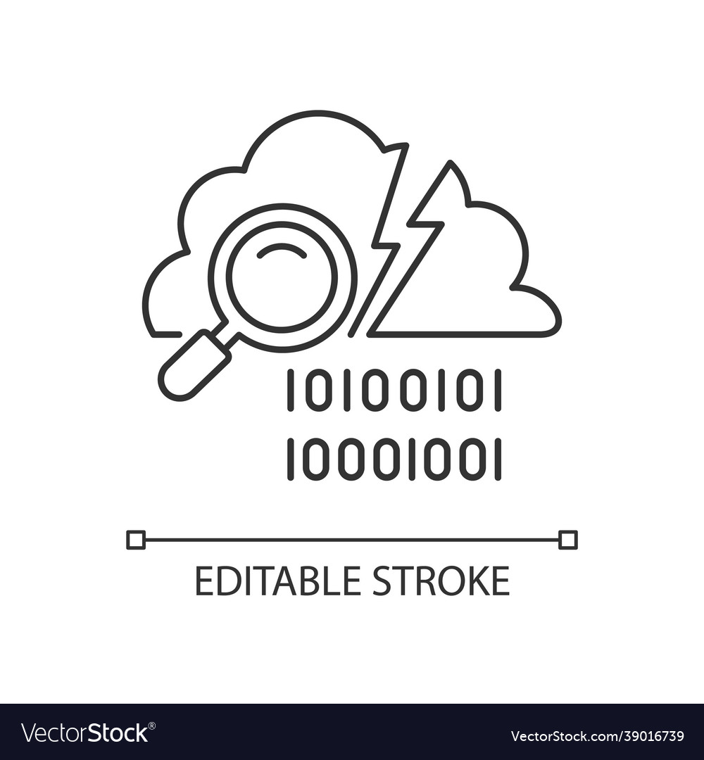Data breach detection linear icon Vector Image Data breach detection linear icon