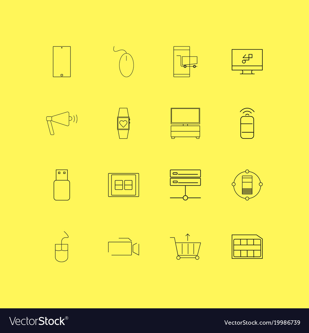 Devices linear icon set simple outline icons