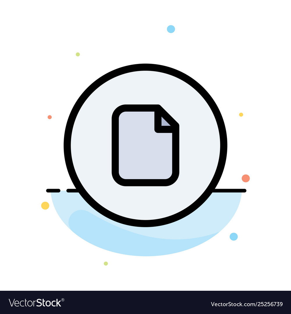 Document file basic ui abstract flat color icon vector image Document file basic ui abstract flat color icon