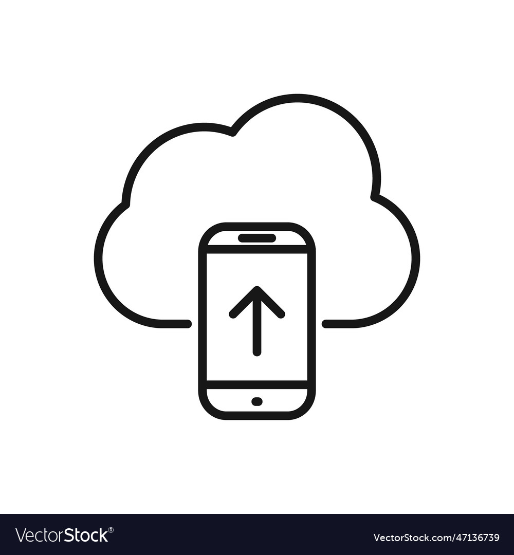 Editable icon of cloud computing upload isolated vector image Editable icon of cloud computing upload isolated