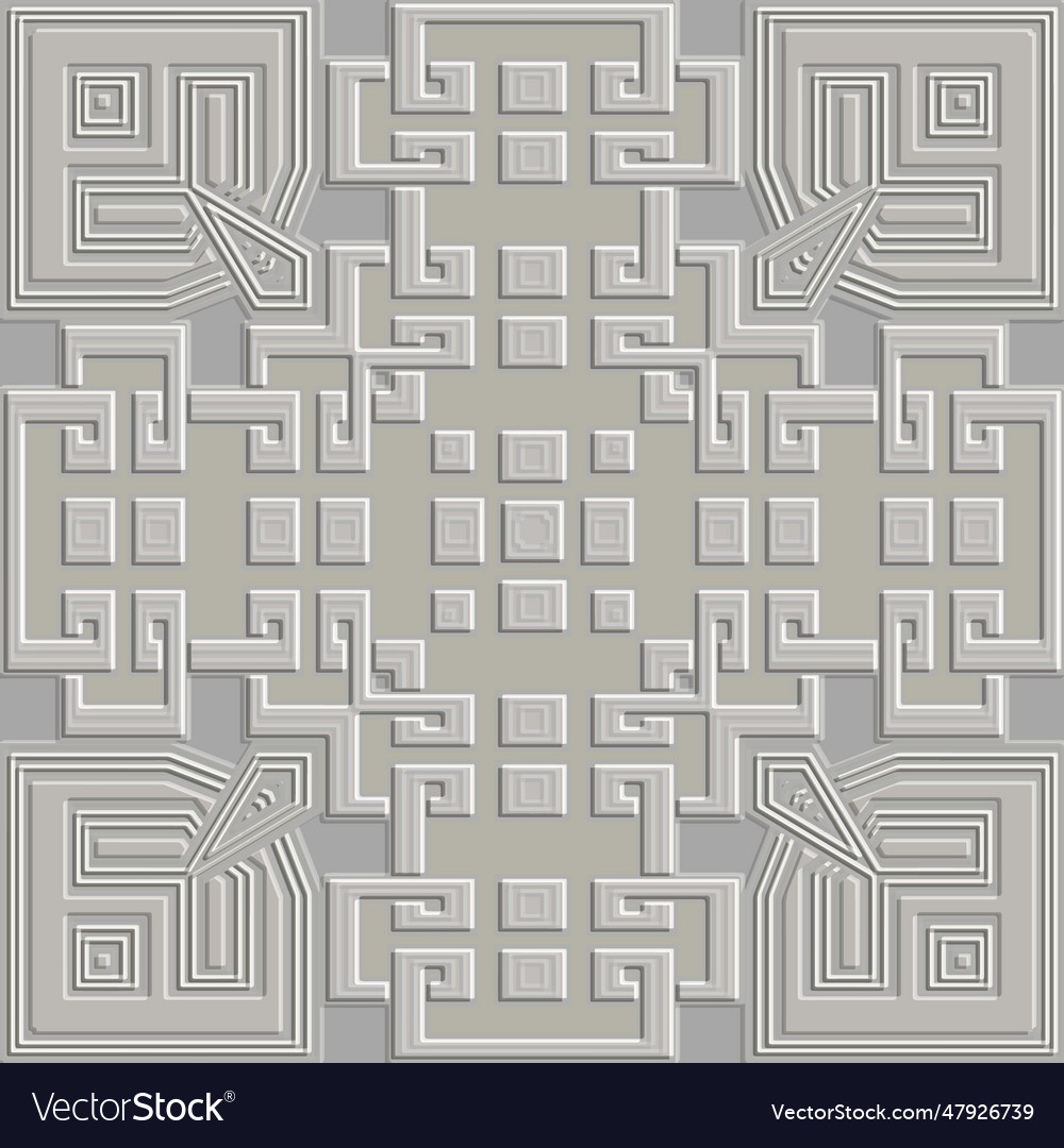 Emboss geometric abstract 3d seamless pattern Vector Image