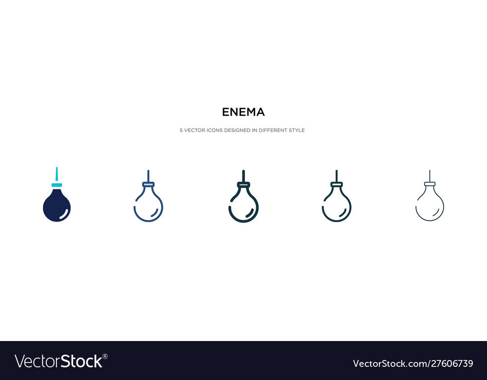 Enema icon in different style two colored