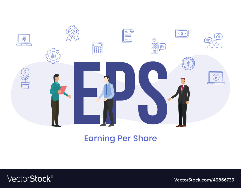 Eps earnings per share concept with big word Vector Image