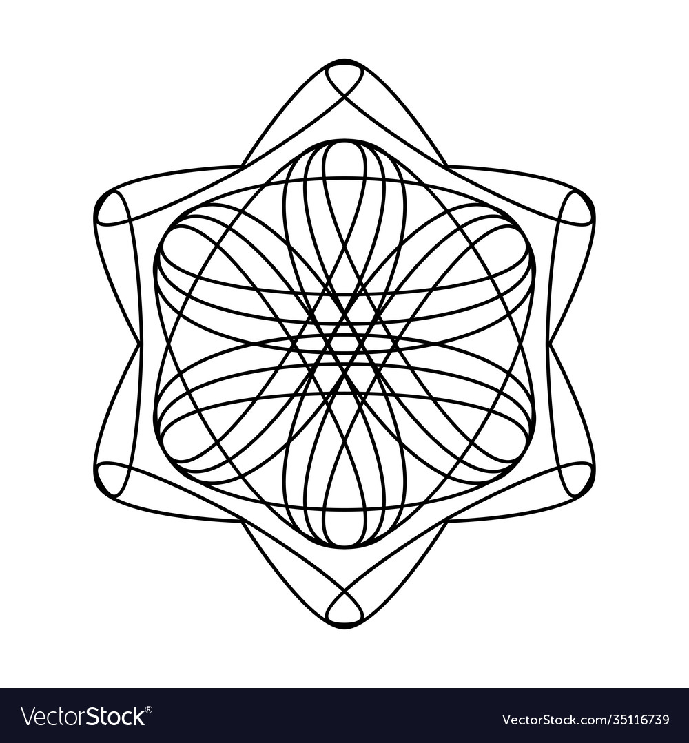 Geometric hexagram star circle mandala