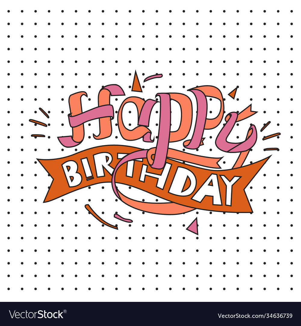 Happy birthday typography design for greeting