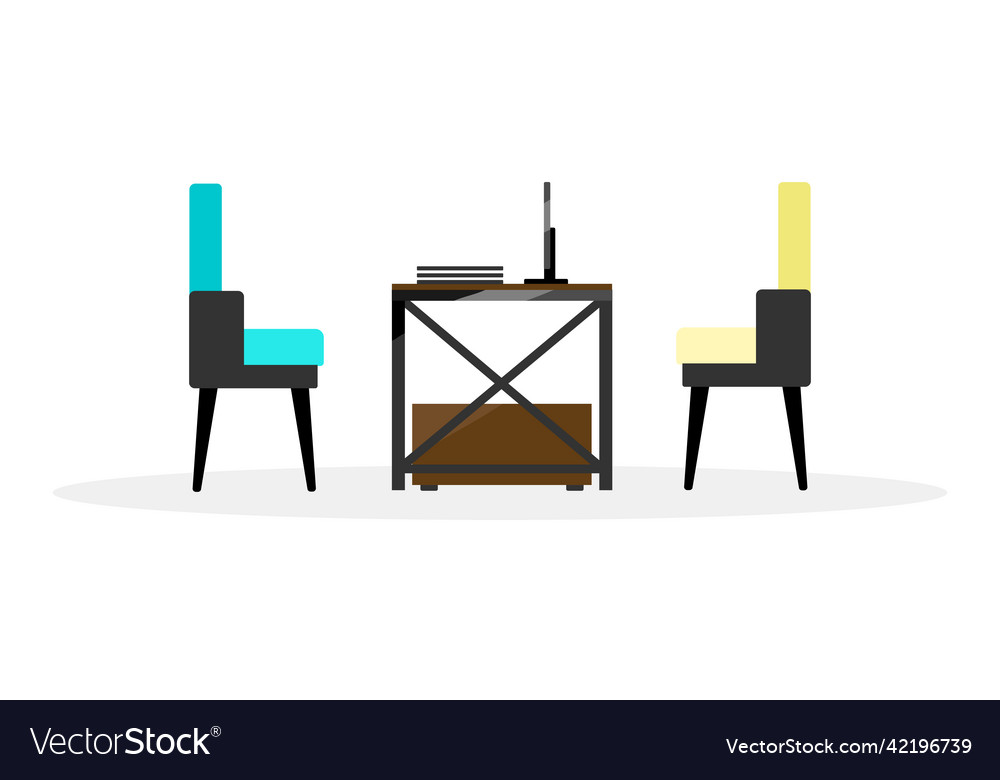 Interview room semi flat color object vector image Interview room semi flat color object