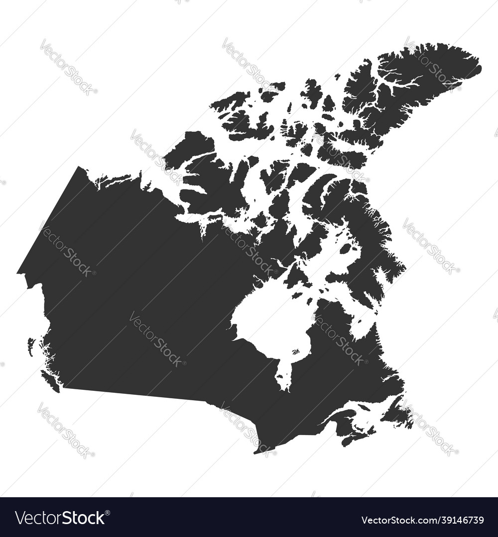 Map of canada silhouette of canada country Vector Image