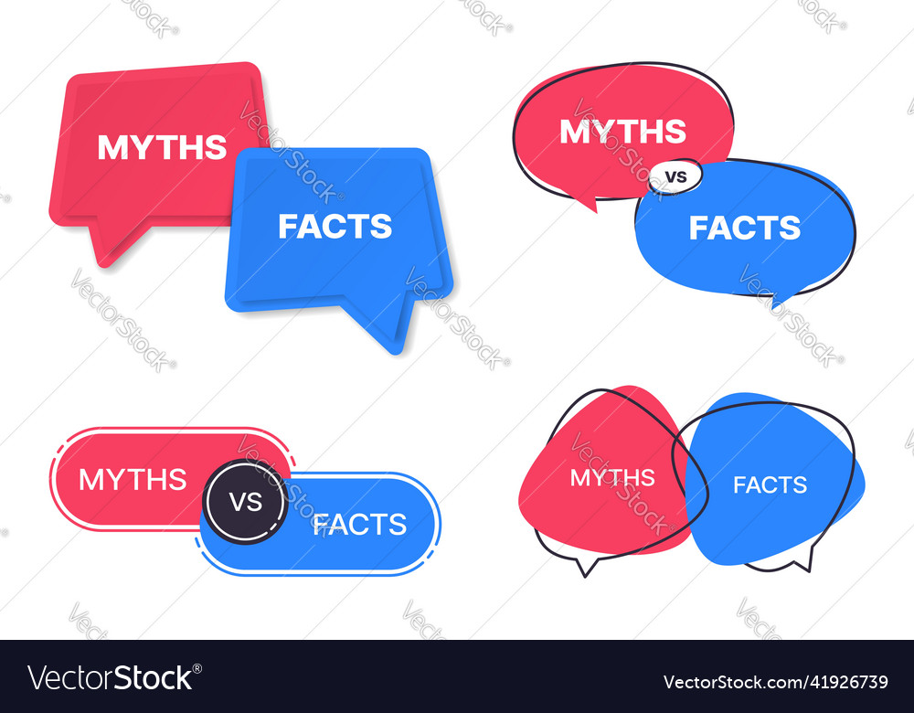 Myths Vs Facts Icons Truth Or False Badges Vector Image 7055