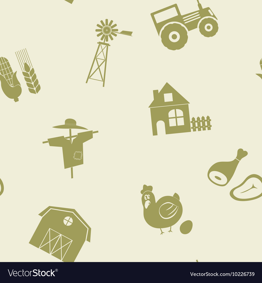 Seamless pattern with farm icons