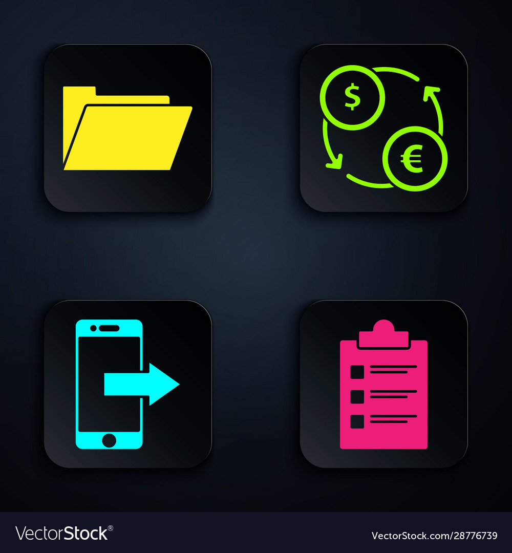 Set clipboard with checklist document folder vector image Set clipboard with checklist document folder