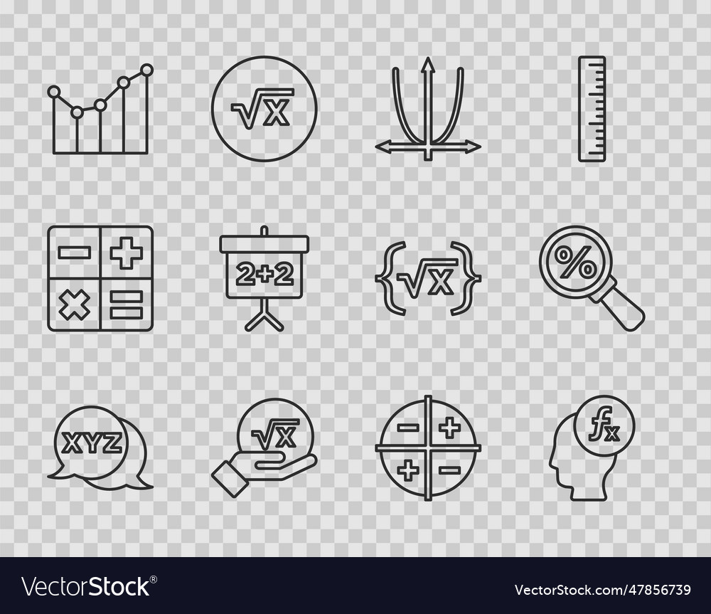 Set line xyz coordinate system function vector image Set line xyz coordinate system function